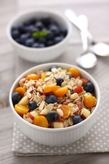 Muesli with berries and fruits