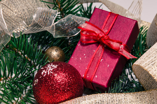 christmas balls and gift decoration