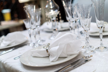 Table setting restaurant interior