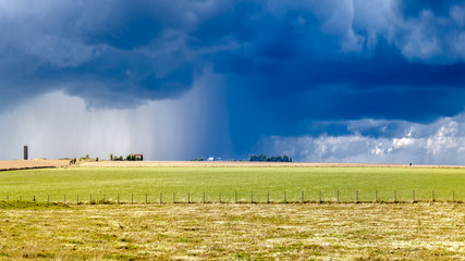 Heavy storm over a prairie in England