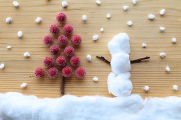 Christbaum und Schneemann