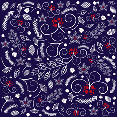 Christmas Illustration and Vector pattern with ornaments