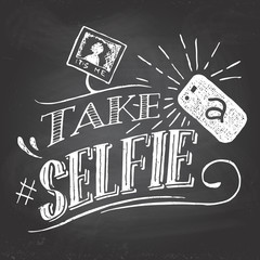 Take a selfie on blackboard