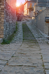 Fototapeta na wymiar vitsa village in the morning Ioannina Epirus Greece