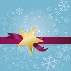 Karte Schleife Glanz und Sterne