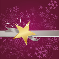 Karte Schleife Glanz und Sterne