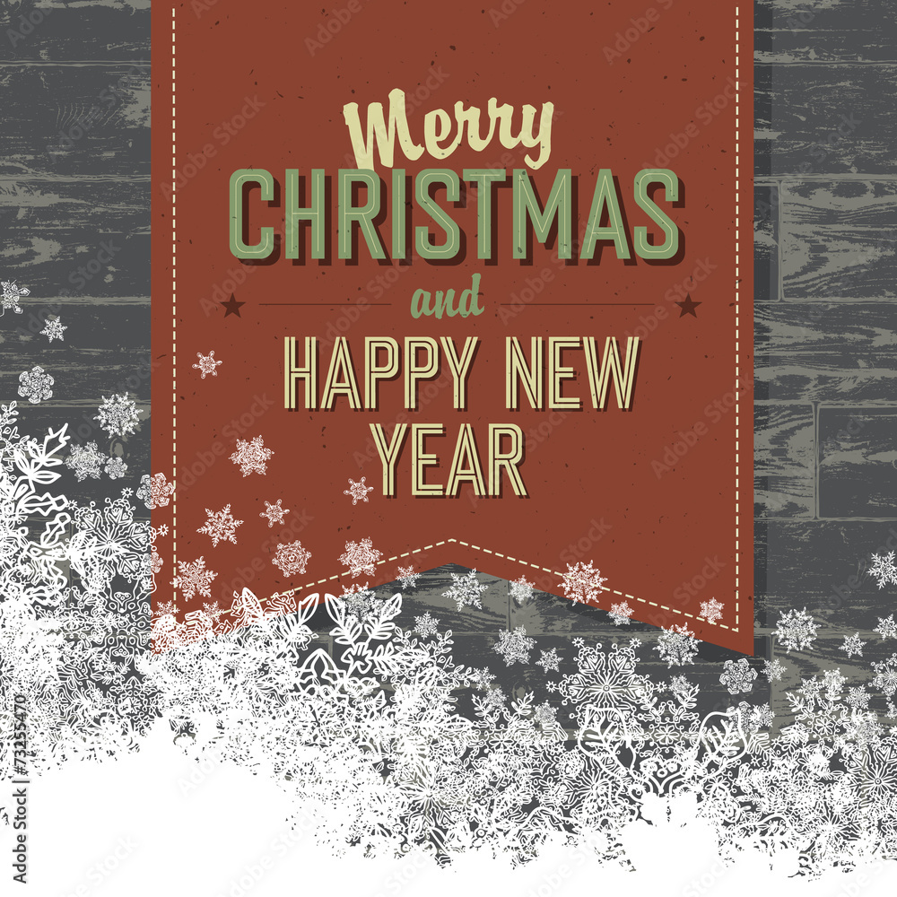 Poster merry christmas card with isolated space for text.vector