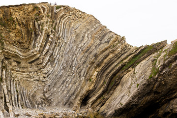 Folded strata on the Jurassic Coastline, Dorset, UK