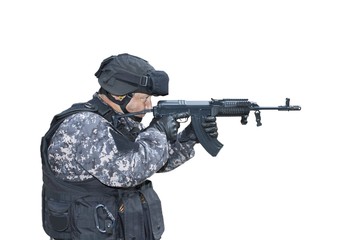 Fototapeta premium special anti-terrorist squad, coached at the shooting range