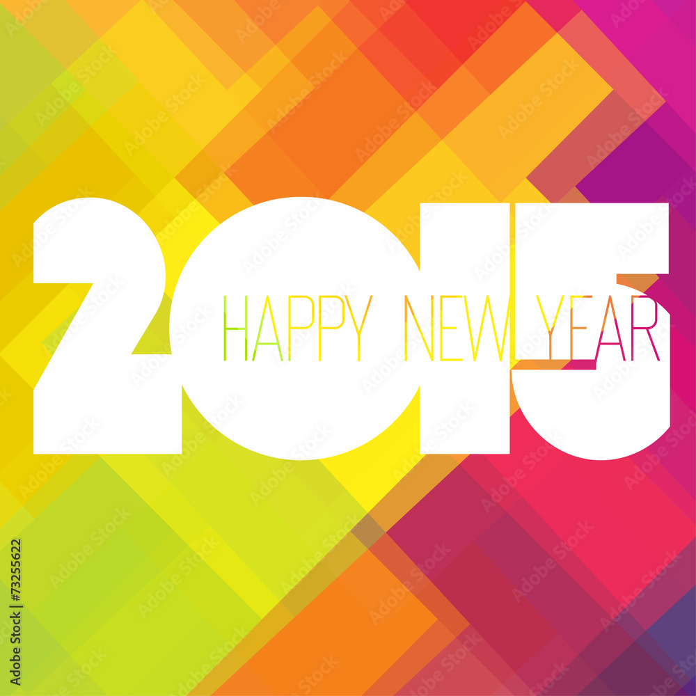 Poster 2015 Happy New Year Colorful Design Vector