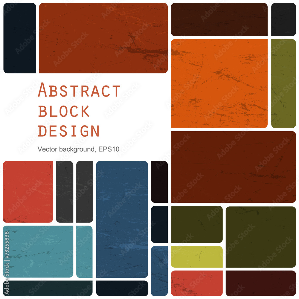 Poster Abstract retro blocks design background colorful, Vector