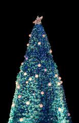 Fototapeta na wymiar Christmas tree on black background