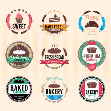 Bakery logos, badges and labels colletion