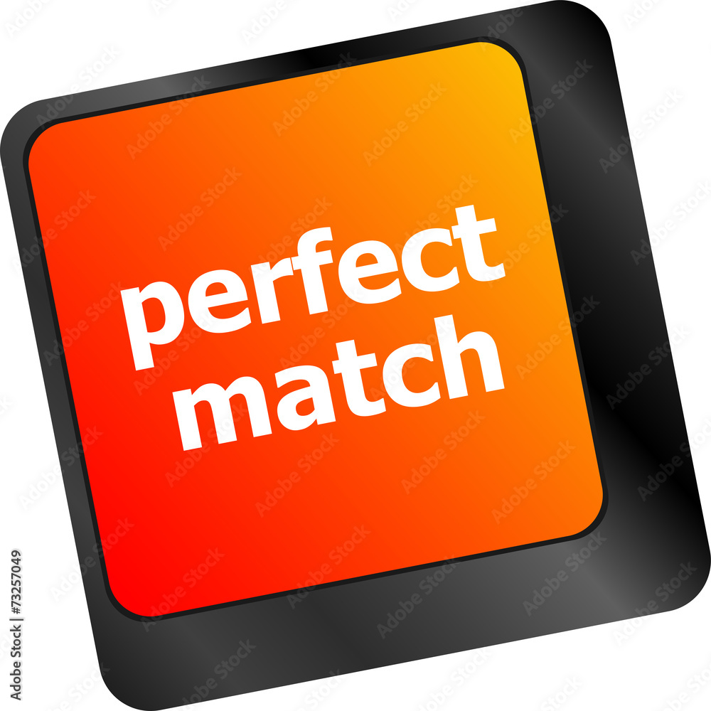 Poster perfect match, keyboard with computer key button