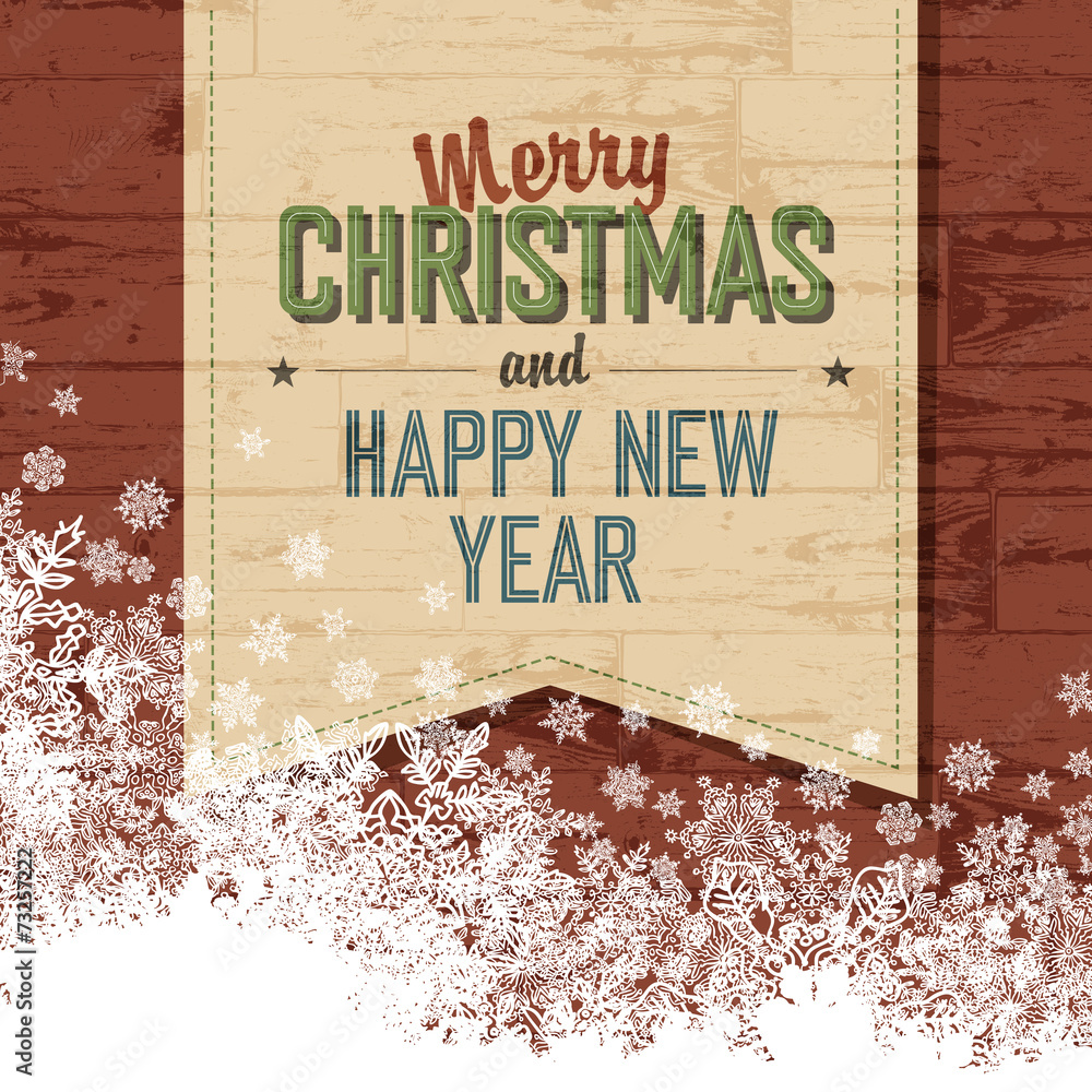 Poster Merry Christmas Design Template With Isolated Side.Vector