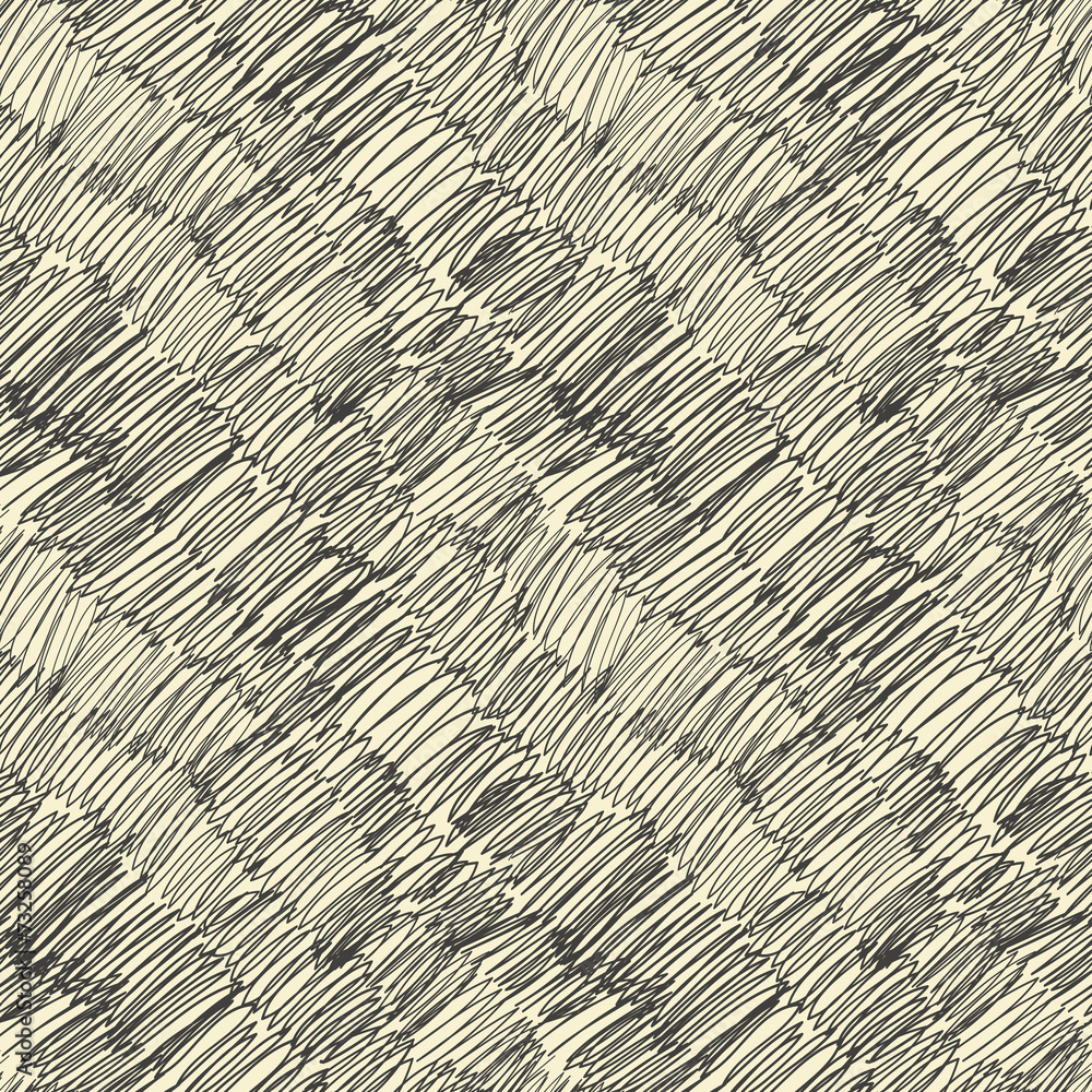 Poster Dark scribble seamless pattern. Vector