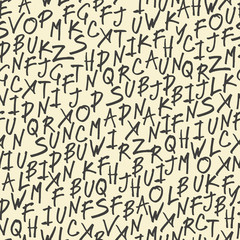 Brush script seamless pattern. Vector