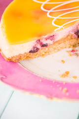 traditional homemade lemon and blueberry cake