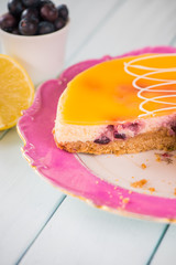 homemade cheese cake on plate