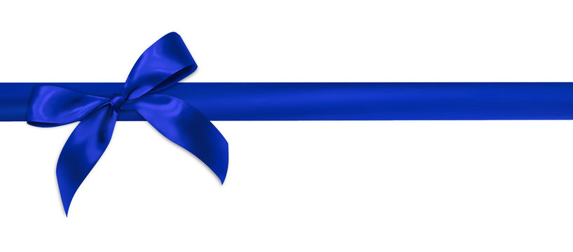 Blue gift ribbon on white background