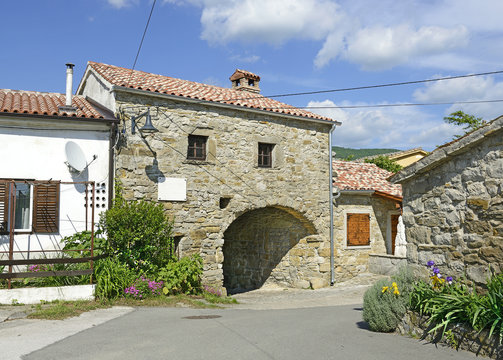 Roc, Main Town Gate and watchtover, 15th century, Istria Croatia