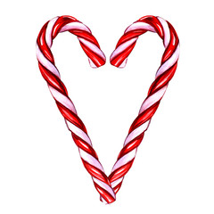 Christmas Candy Cane Isolated on White Background.