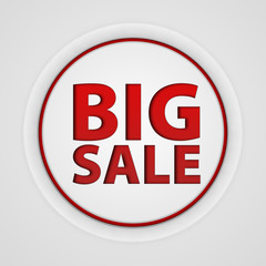 Big sale circular icon on white background