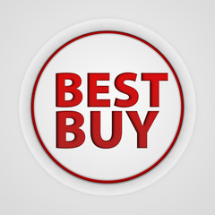 Best buy circular icon on white background