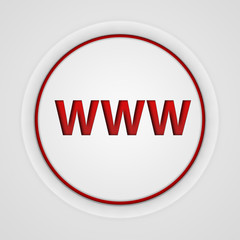 www circular icon on white background