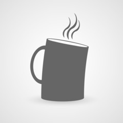 Cup of hot drink flat icon. Vector illustration.