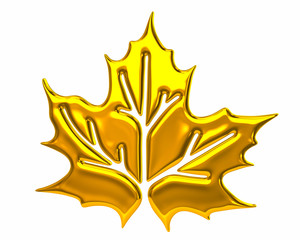 Golden maple leaf icon