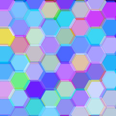 Background with violet hexagons. Raster