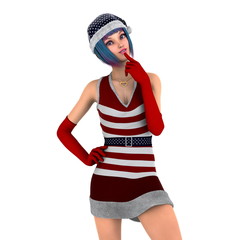 サンタクロース帽子の女性