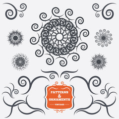 Vintage geometric ornaments. Decorative design.