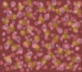 Dark red background with stars and circles