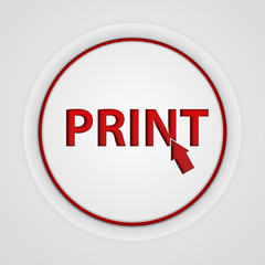 Print circular icon on white background