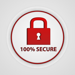 Lock circular icon on white background