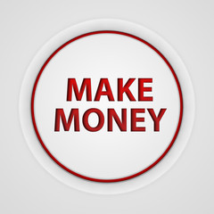 Make money circular icon on white background