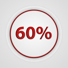 Sixty percent circular icon on white background