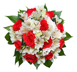 beautiful bridal bouquet at a wedding party . isolation