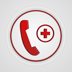 Obraz premium Emergency circular icon on white background