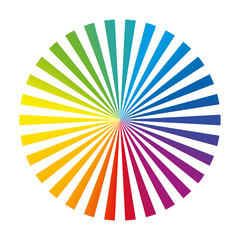 Obraz premium Rainbow Color Wheel Ink Stripes White