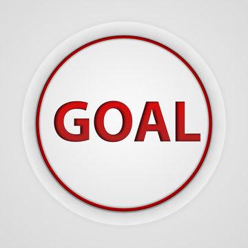 Goal circular icon on white background