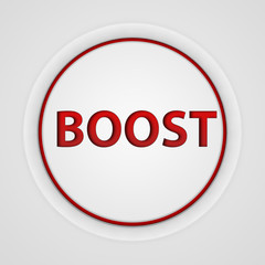 Boost circular icon on white background