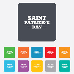 Saint Patrick sign icon. Holiday symbol.