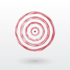 The red target composed of thin lines