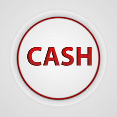 Cash circular icon on white background