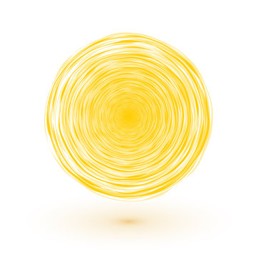 sun symbol yellow circle composed of thin lines
