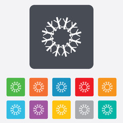Snowflake artistic sign icon. Air conditioning.