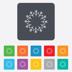 Snowflake artistic sign icon. Air conditioning.